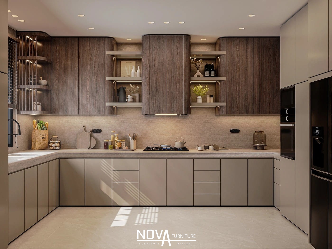 Tủ bếp gỗ Cần Thơ sang trọng