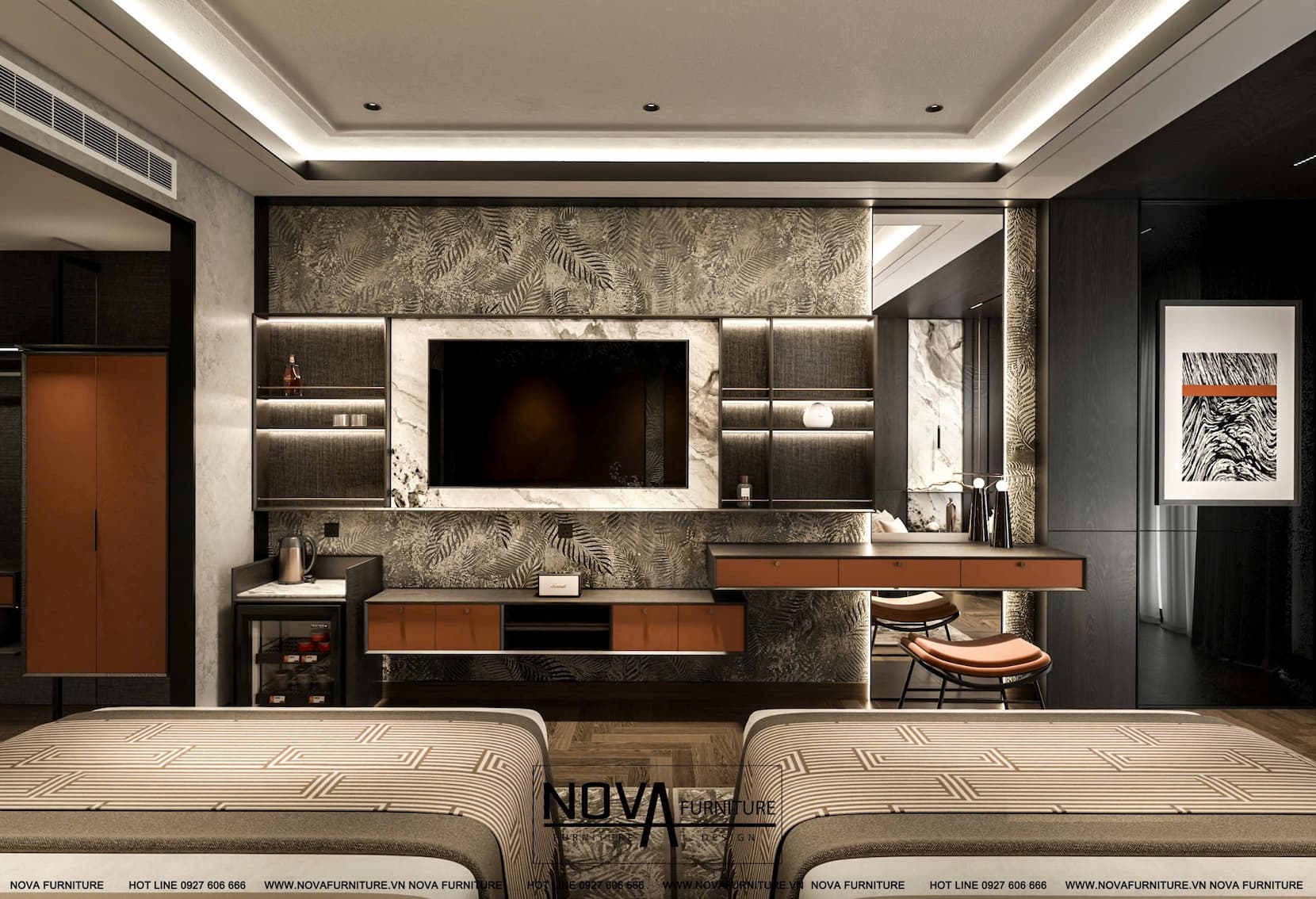 Thiết kế Nội thất phòng ngủ đôi Luxury