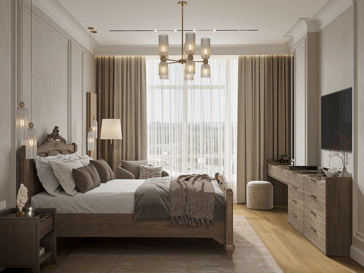 Thiết kế phòng ngủ tân cổ điển