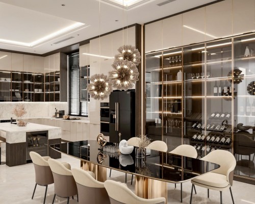 Tủ bếp cánh kính Luxury