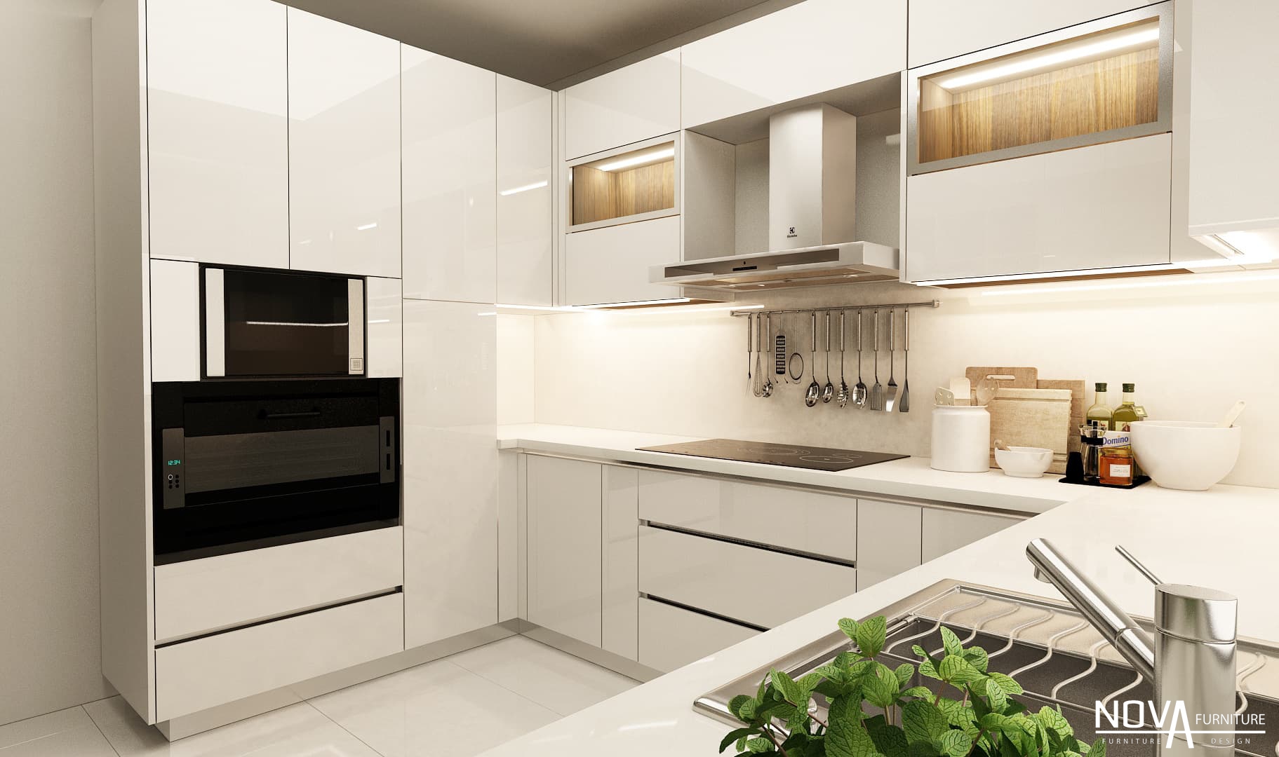 Thiết kế tủ bếp Acrylic hiện đại An Giang