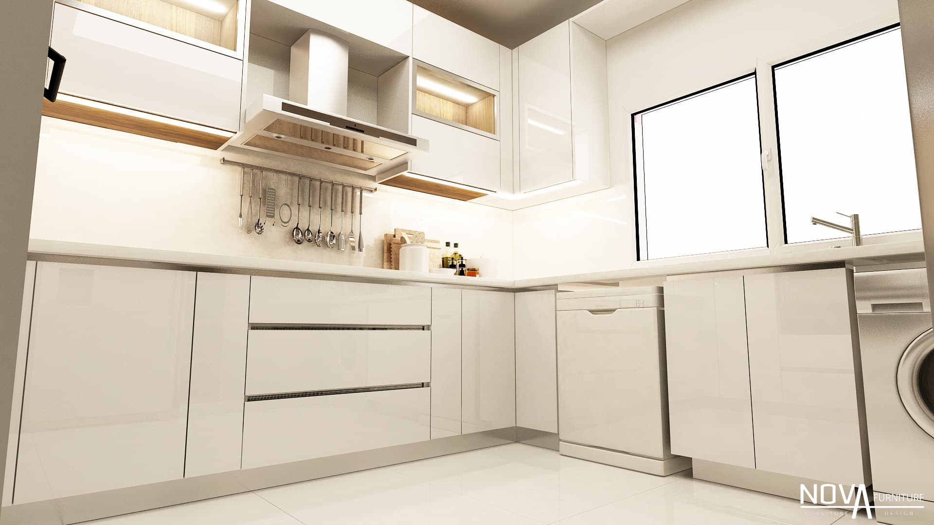 Thiết kế tủ bếp Acrylic hiện đại An Giang