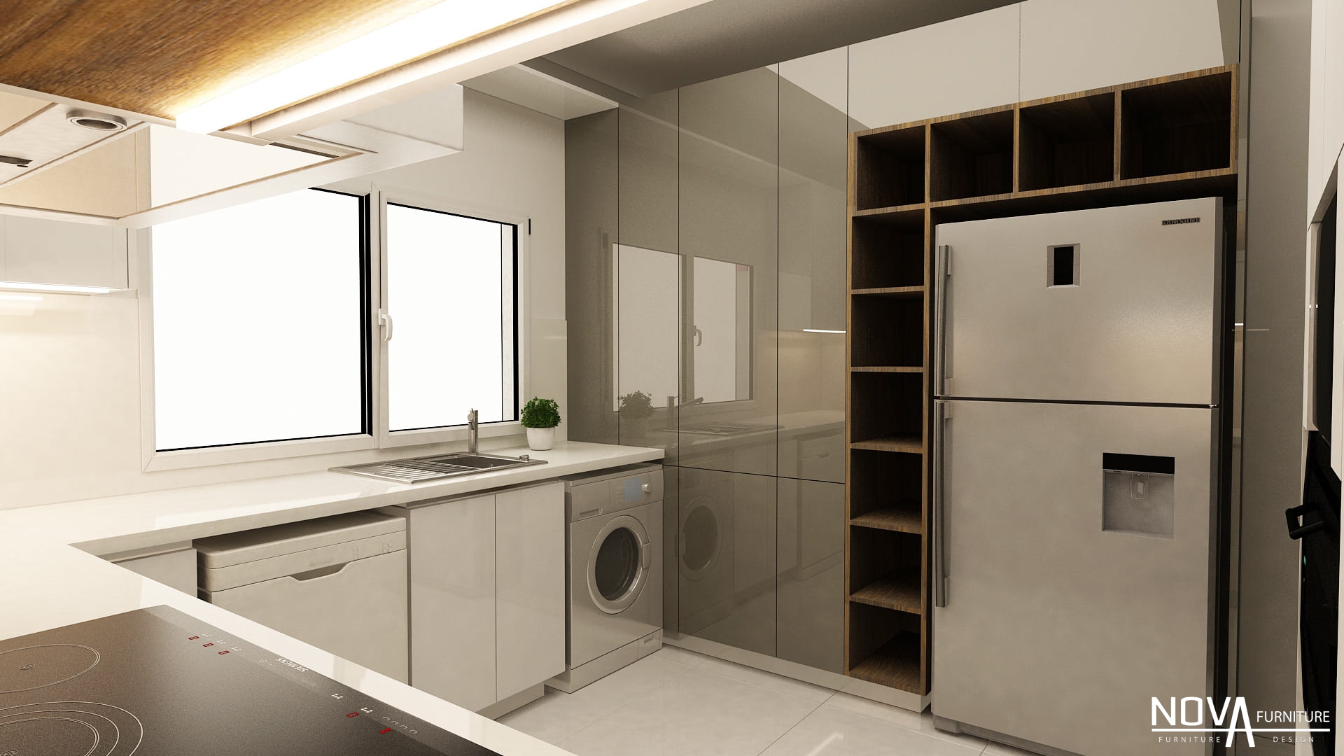 Thiết kế tủ bếp Acrylic hiện đại An Giang