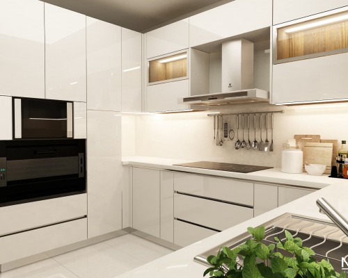 Thiết kế tủ bếp Acrylic hiện đại An Giang