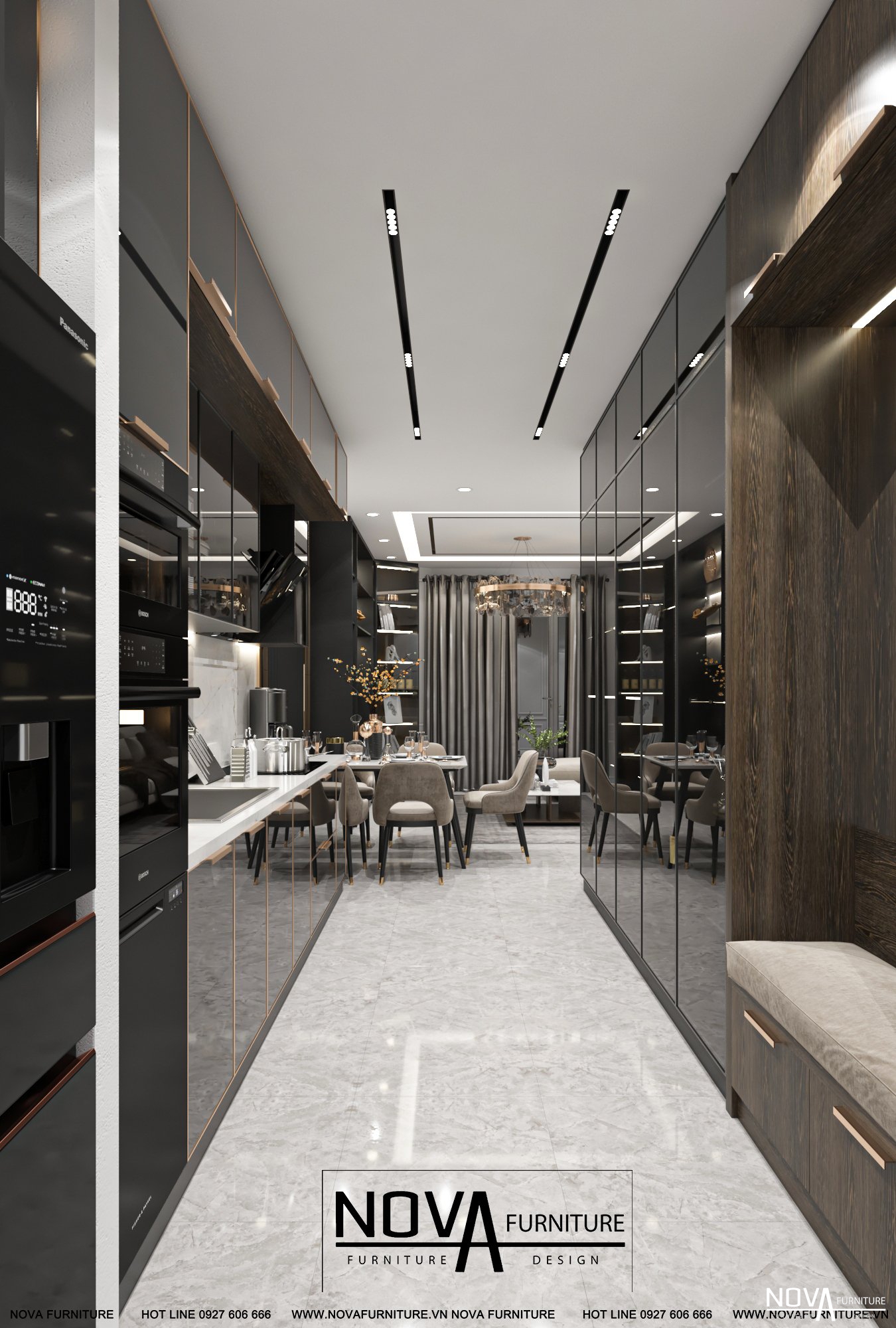 ủ bếp cánh kính cao cấp Cần Thơ