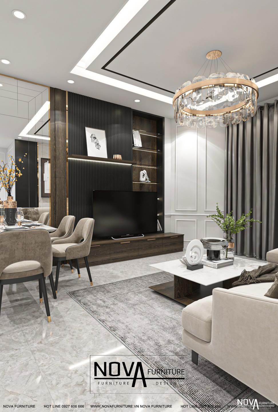 Nội thất căn hộ HCM cao cấp hiện đại