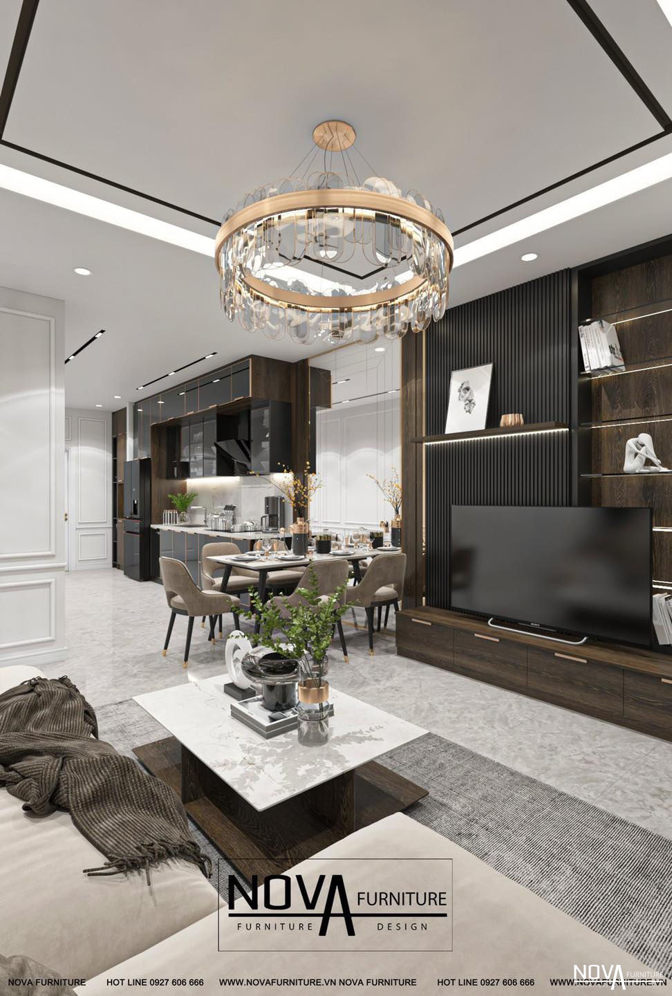 Nội thất căn hộ HCM cao cấp hiện đại