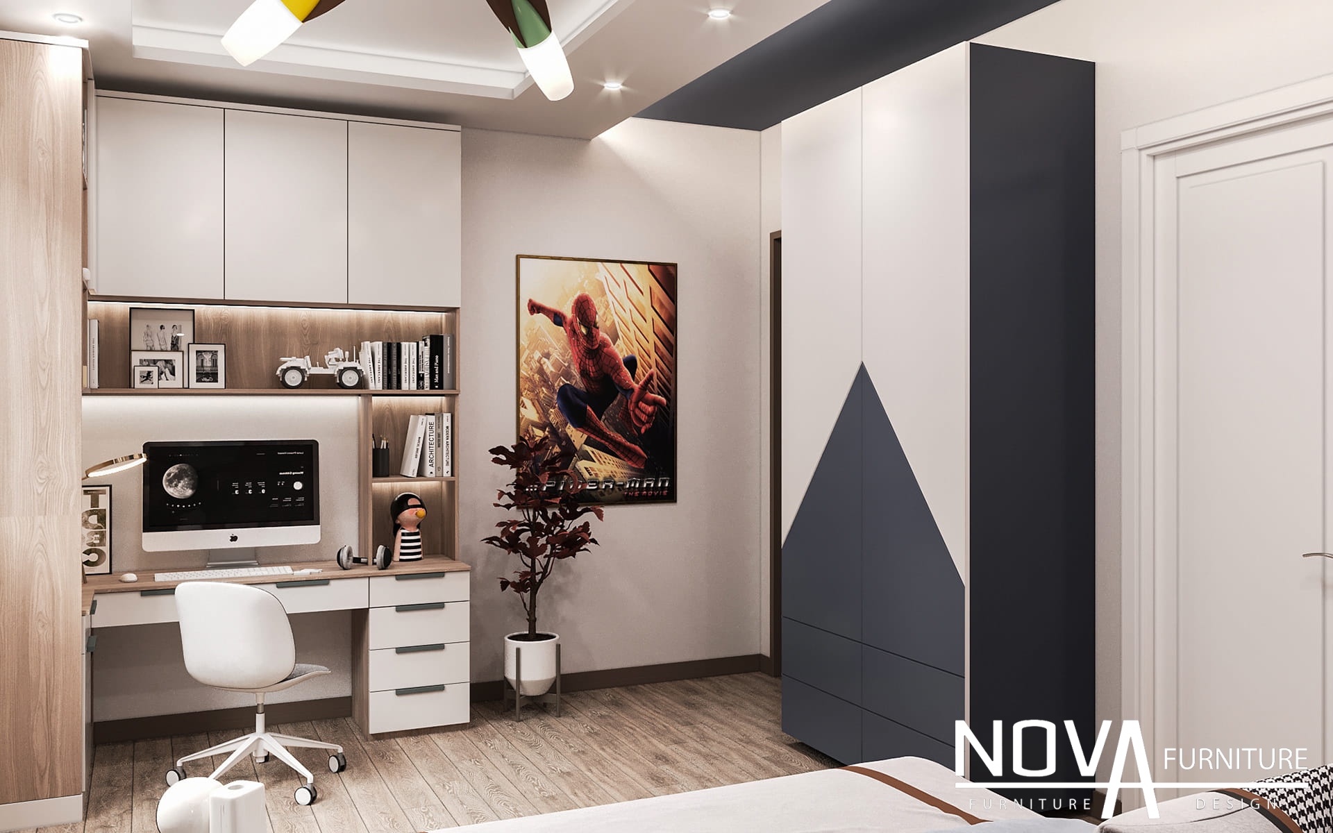Thiết kế nội thất phòng ngủ bé trai Thủ Đức