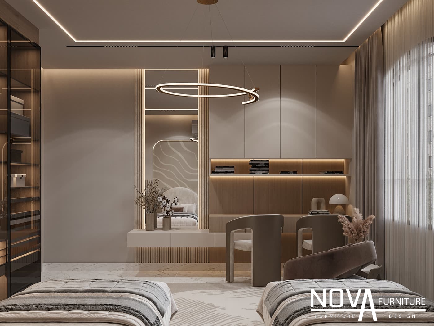 Thiết kế nội thất phòng ngủ đôi cho trẻ ở Vũng Tàu
