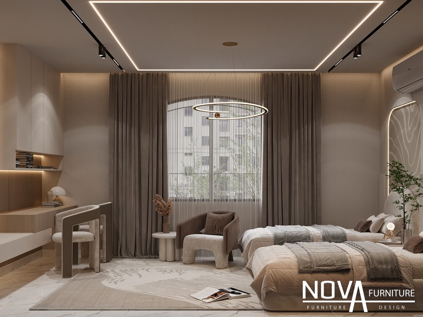 Thiết kế nội thất phòng ngủ đôi cho trẻ ở Vũng Tàu