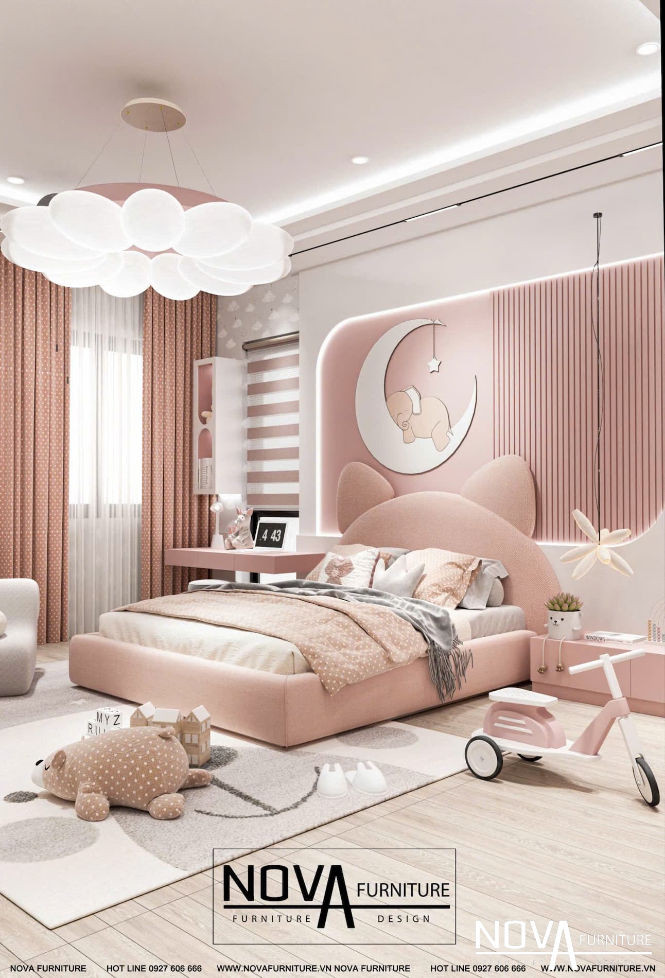 Thiết kế nội thất phòng ngủ cho bé gái