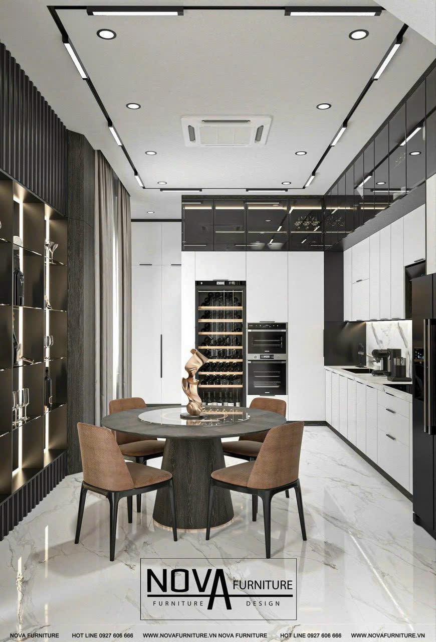 Tủ bếp hợp kim nhôm cánh kính Vũng Tàu HCM