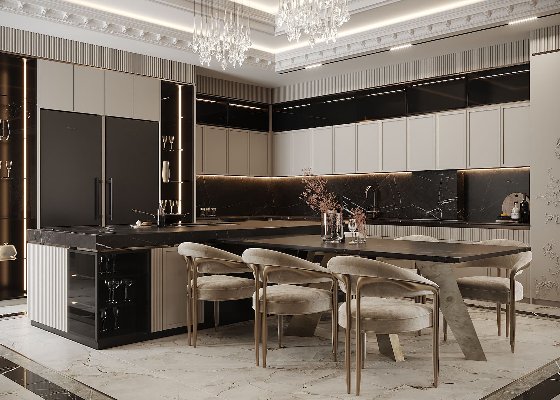 Tủ bếp tân cổ điển sang trọng Vũng Tàu