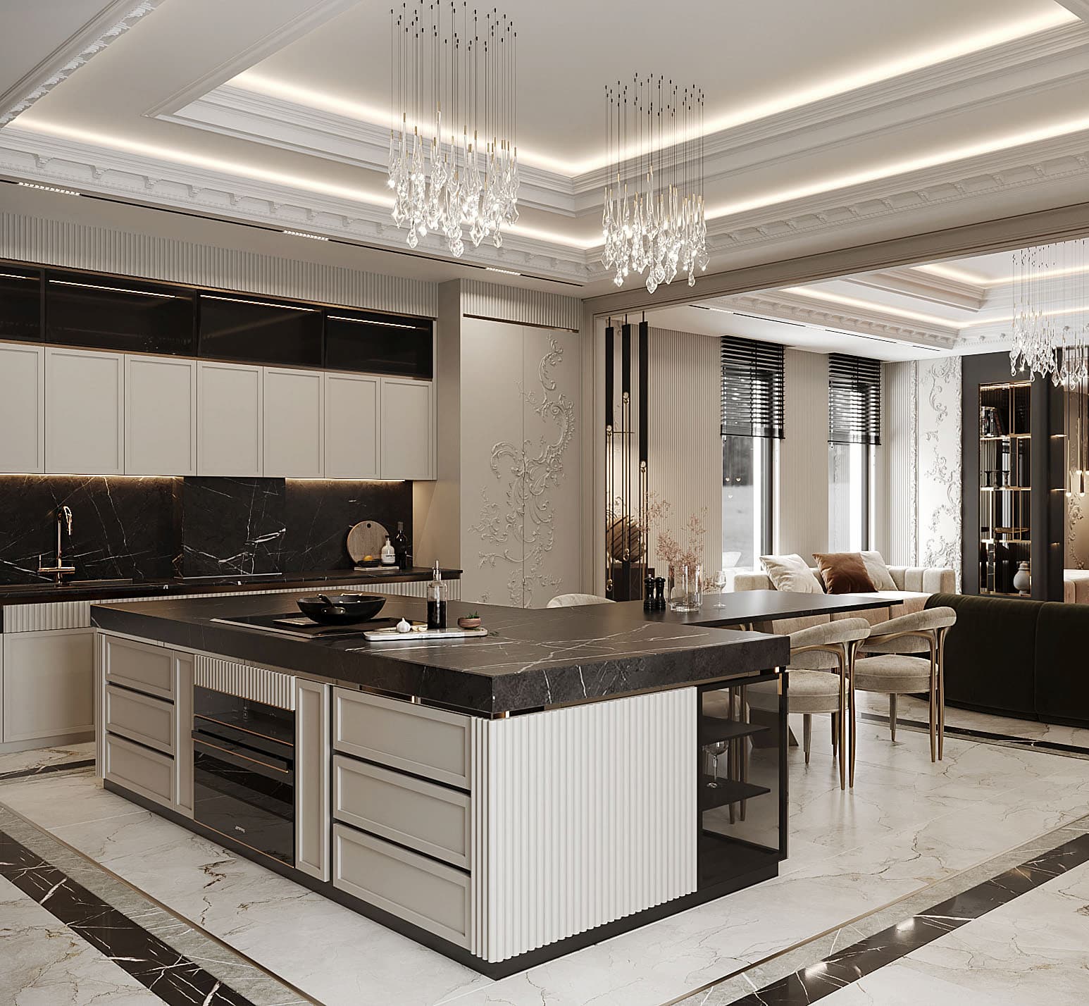 Tủ bếp tân cổ điển sang trọng Vũng Tàu