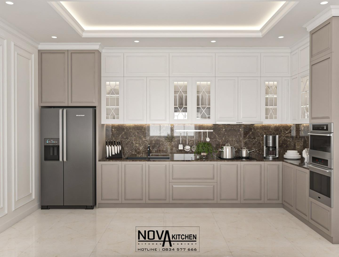 Thiết kế thi công tủ bếp tân cổ điển Cần Thơ