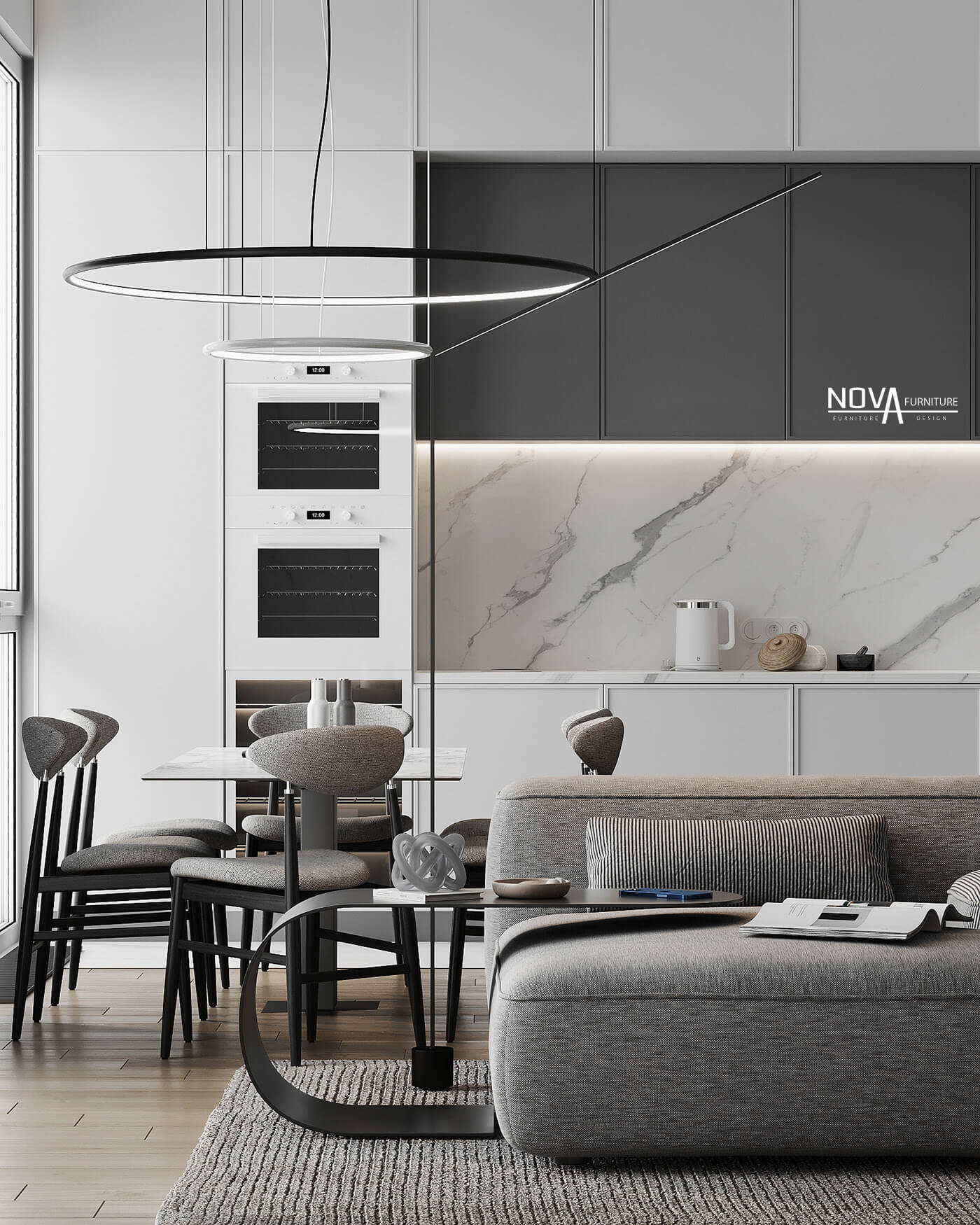 Tủ bếp tân cổ điển màu trắng Cần Thơ