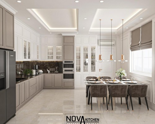 Thiết kế thi công tủ bếp tân cổ điển Cần Thơ