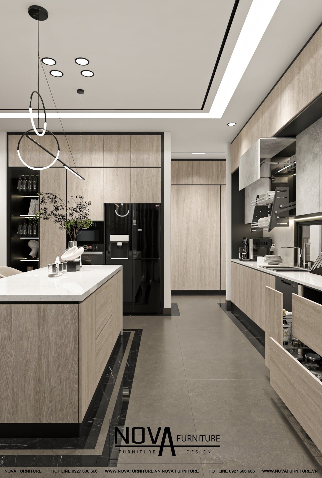 Tủ Bếp Gỗ Hiện Đại HCM