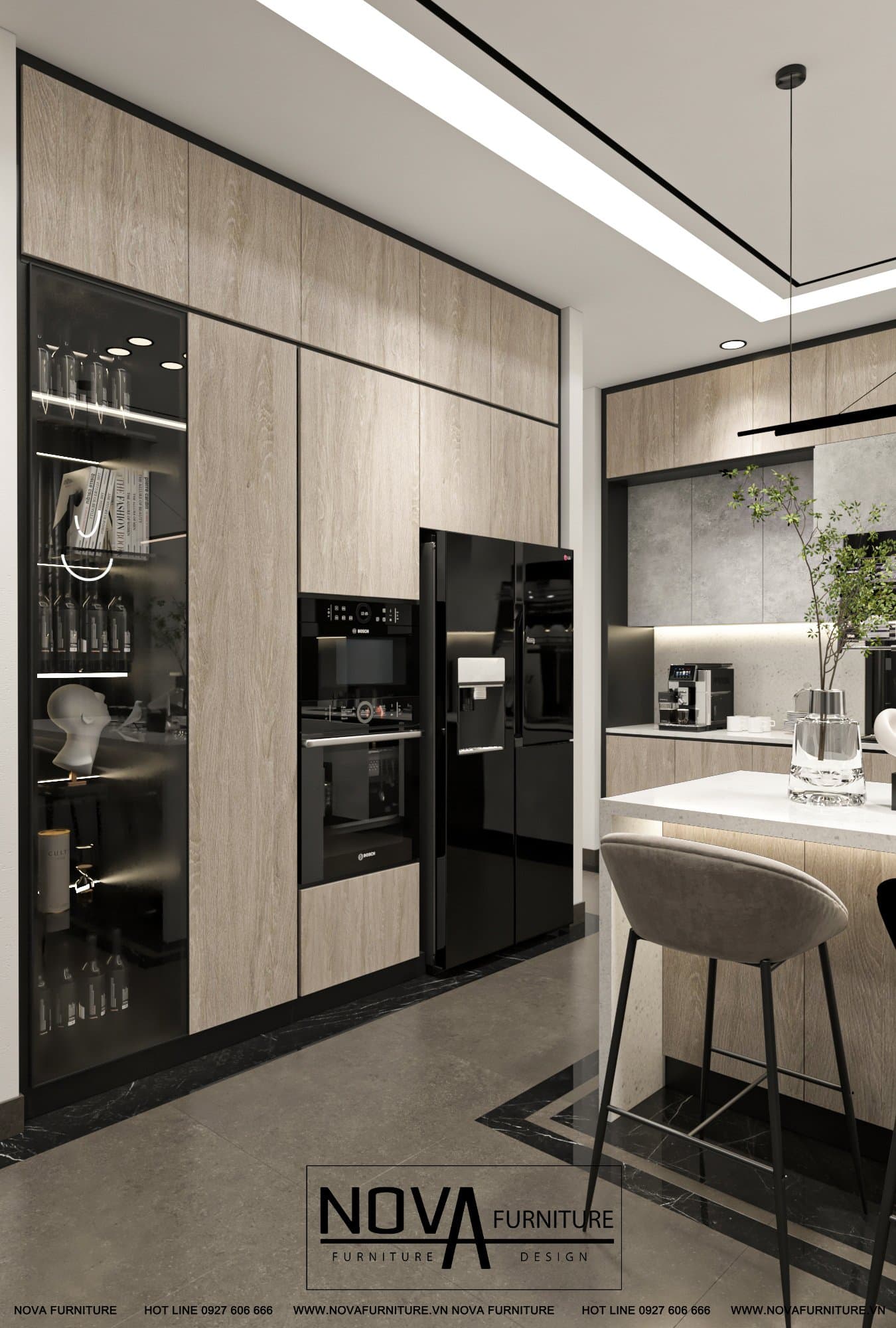 Tủ Bếp Gỗ Hiện Đại HCM