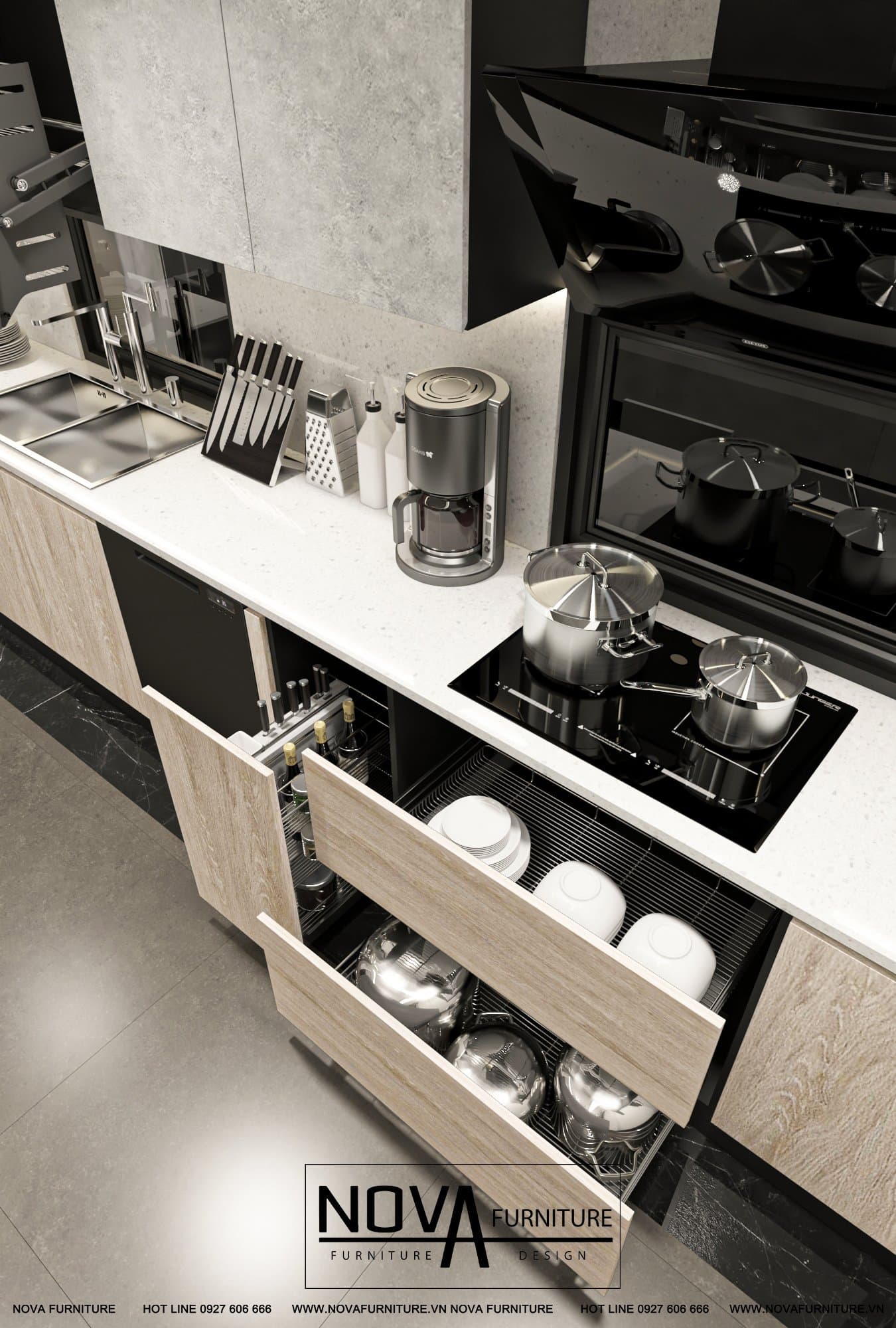 Tủ Bếp Gỗ Hiện Đại HCM