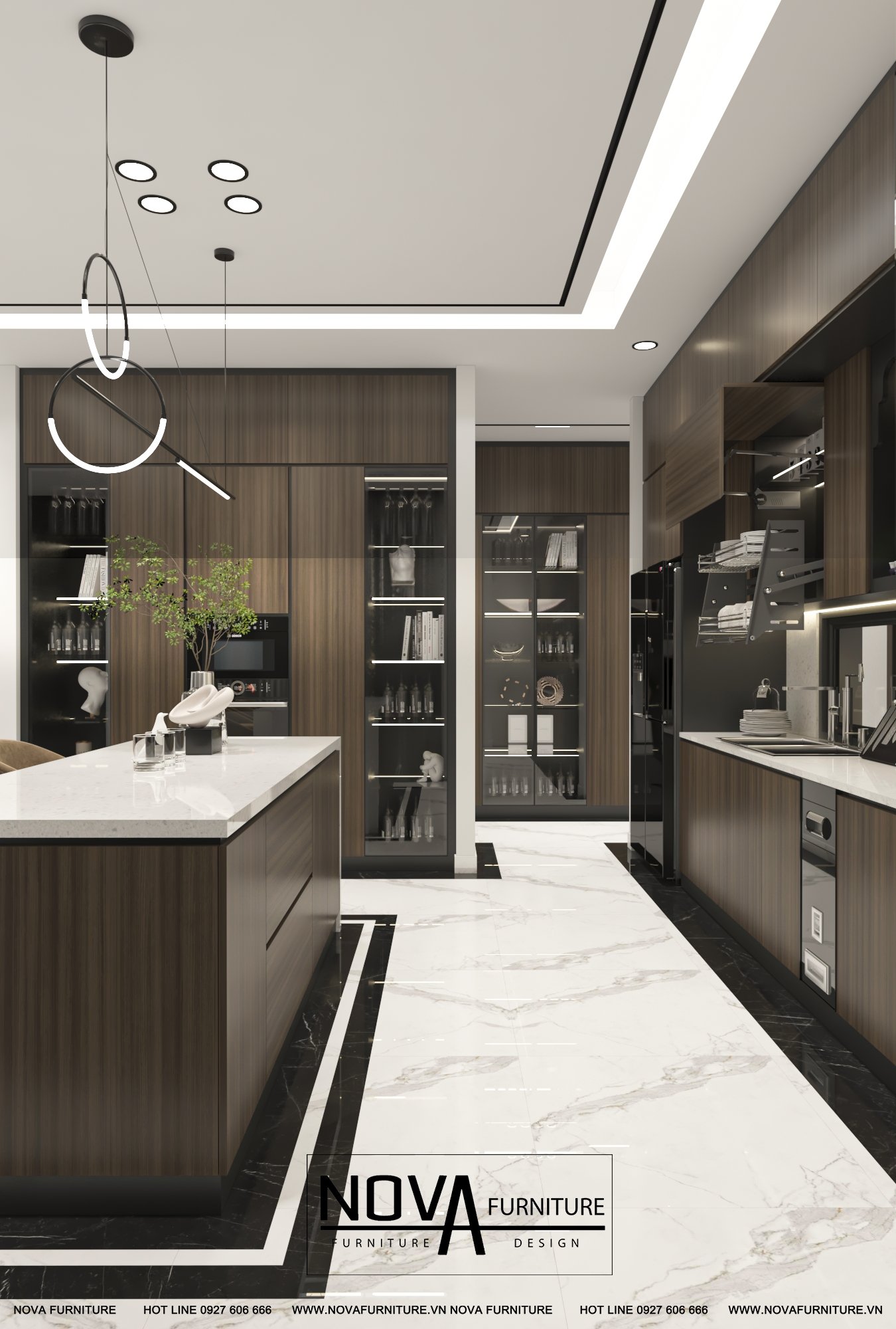 Tủ bếp gỗ hiện đại Quận 1 HCM