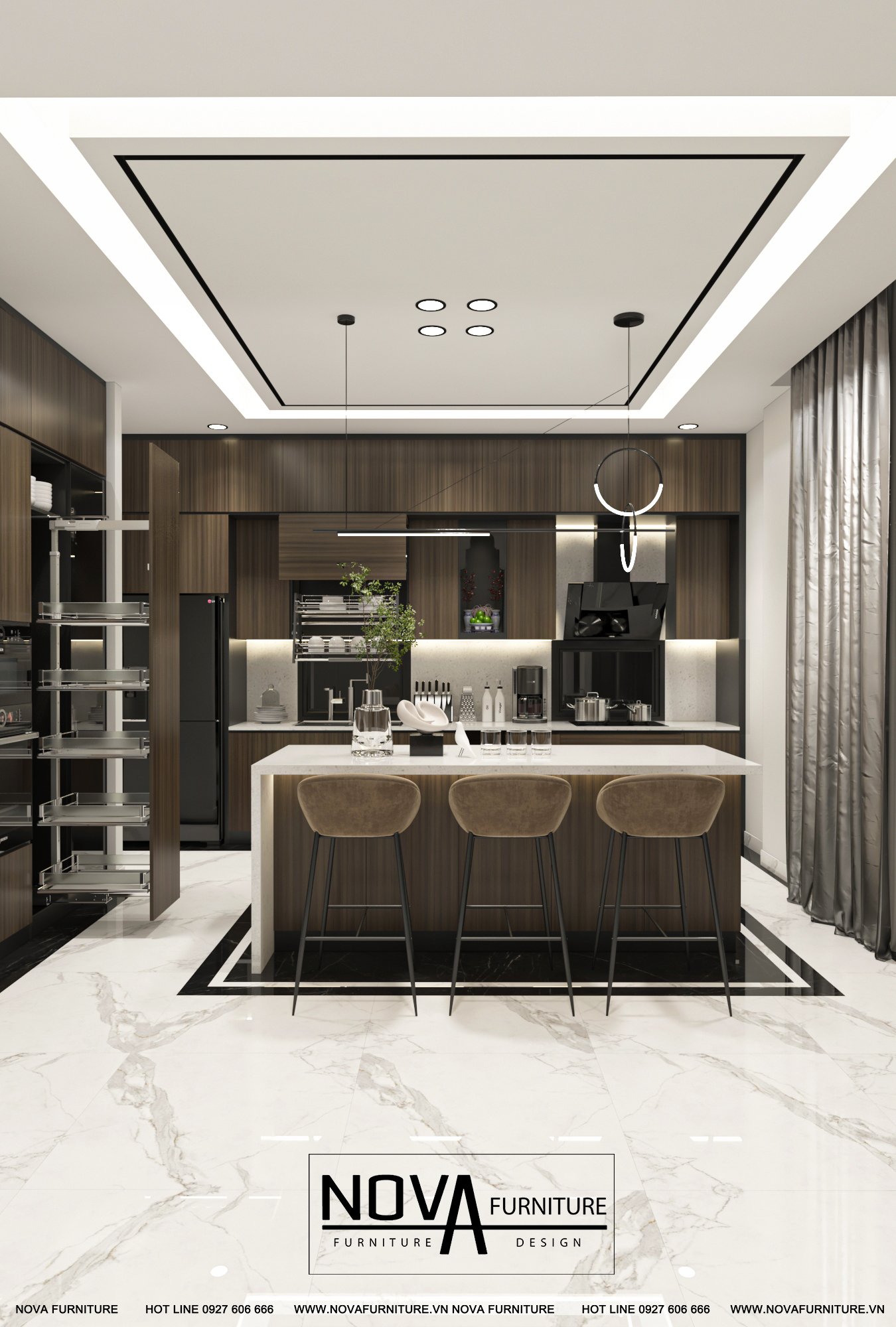 Tủ bếp gỗ hiện đại Quận 1 HCM