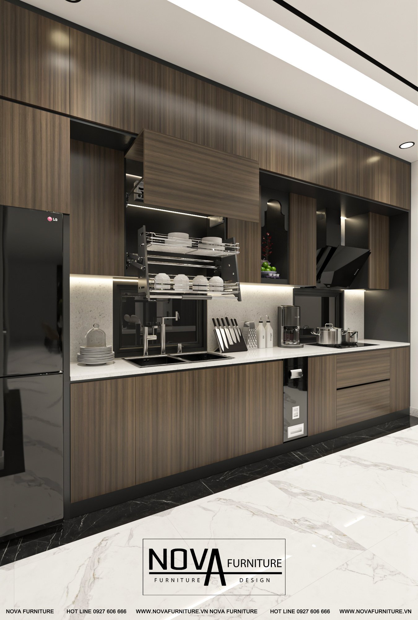 Tủ bếp gỗ hiện đại Quận 1 HCM
