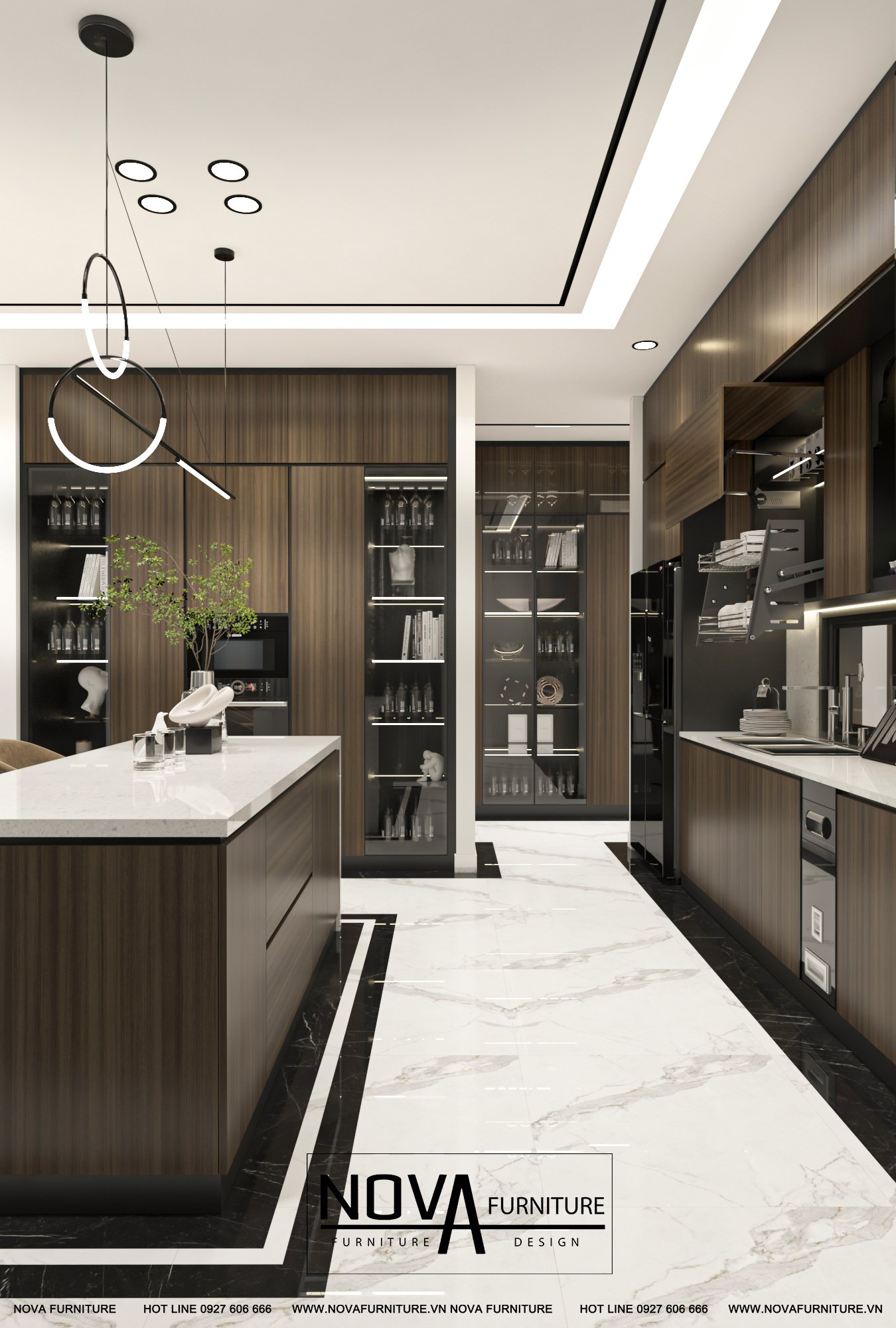 Tủ bếp gỗ hiện đại Quận 1 HCM