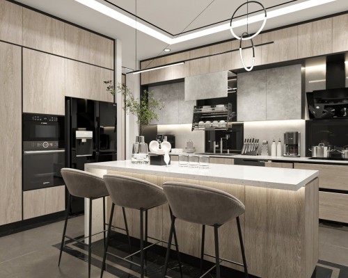 Tủ Bếp Gỗ Hiện Đại HCM