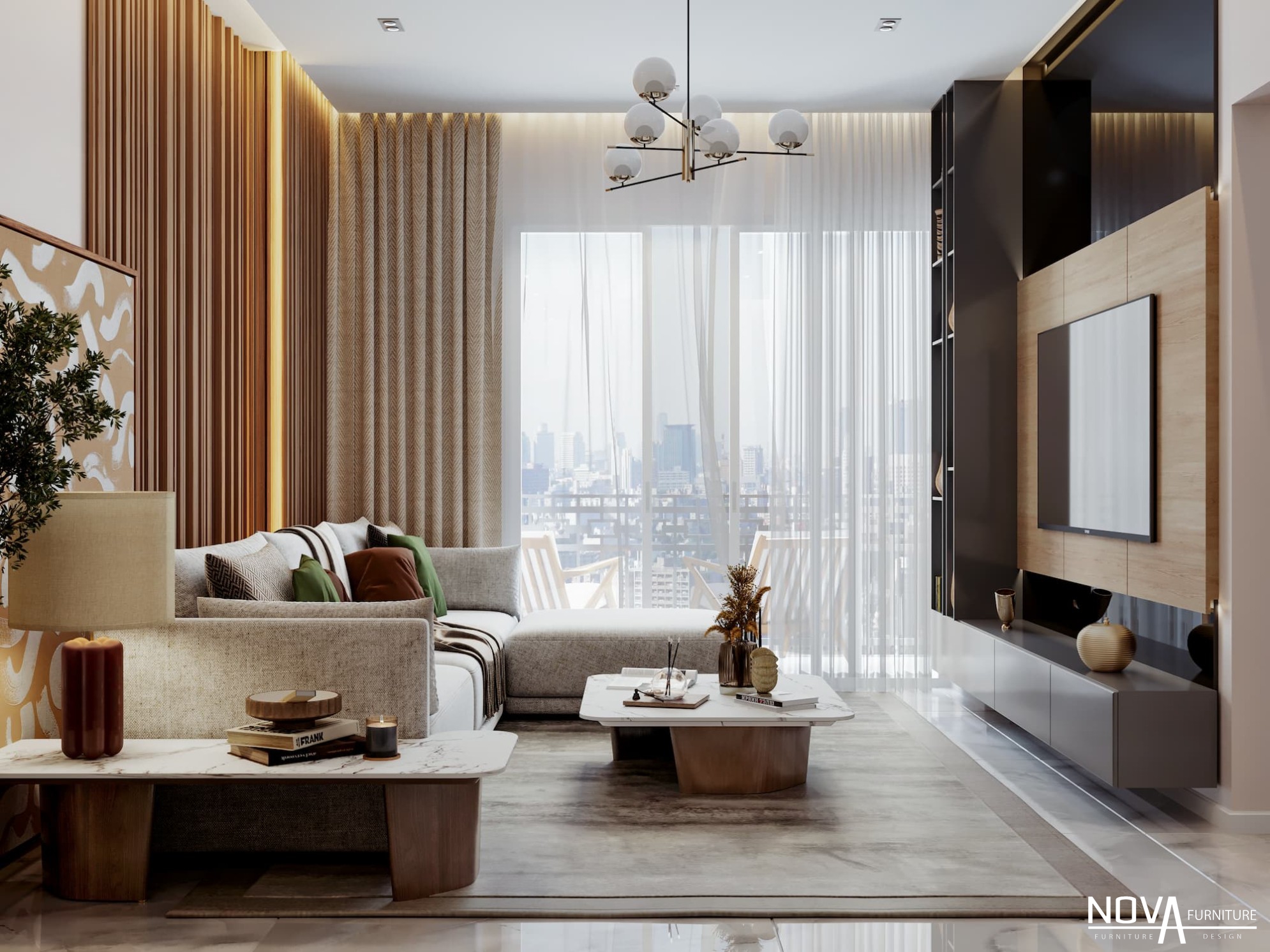 Thiết kế phòng khách căn hộ HCM
