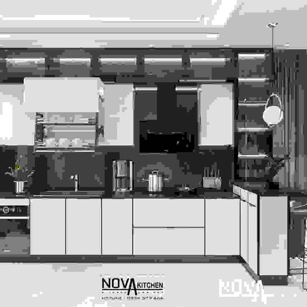 Tủ bếp cánh kính cao cấp