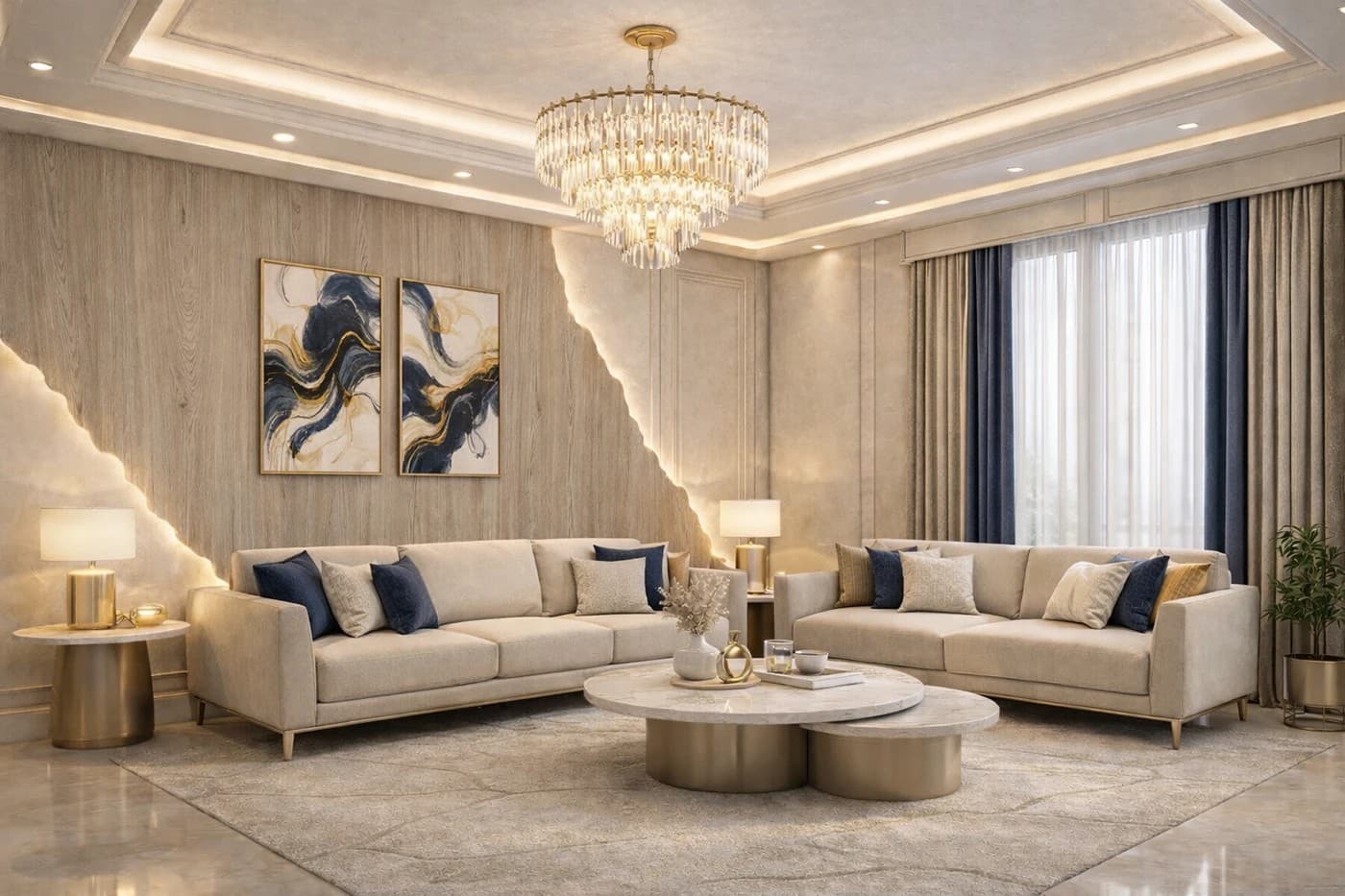 Nội thất phòng khách Tân Cổ điển