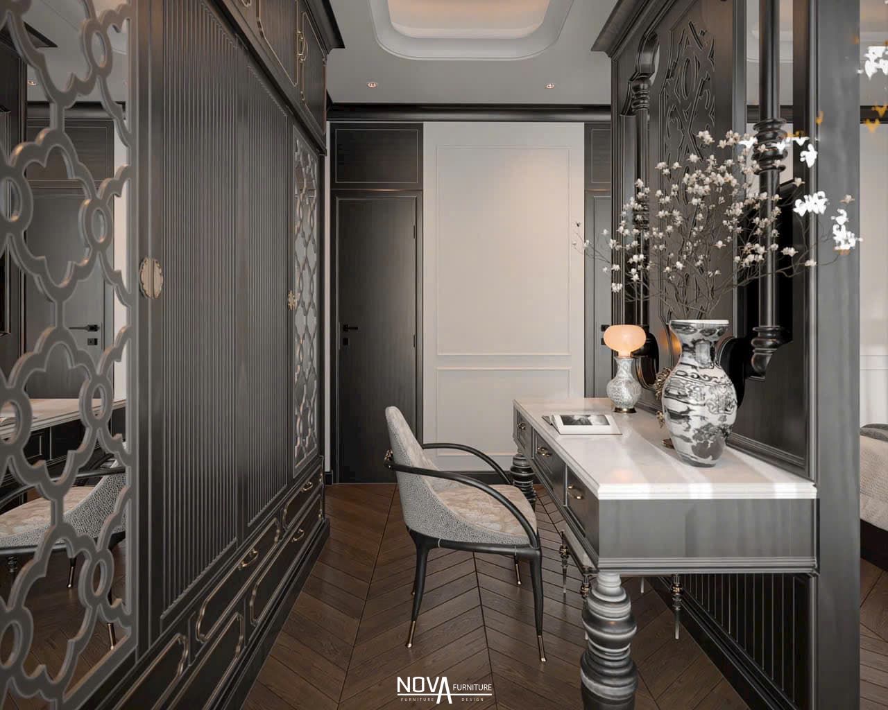 Thiết kế thi công nội thất căn hộ phong cách Indochine HCM