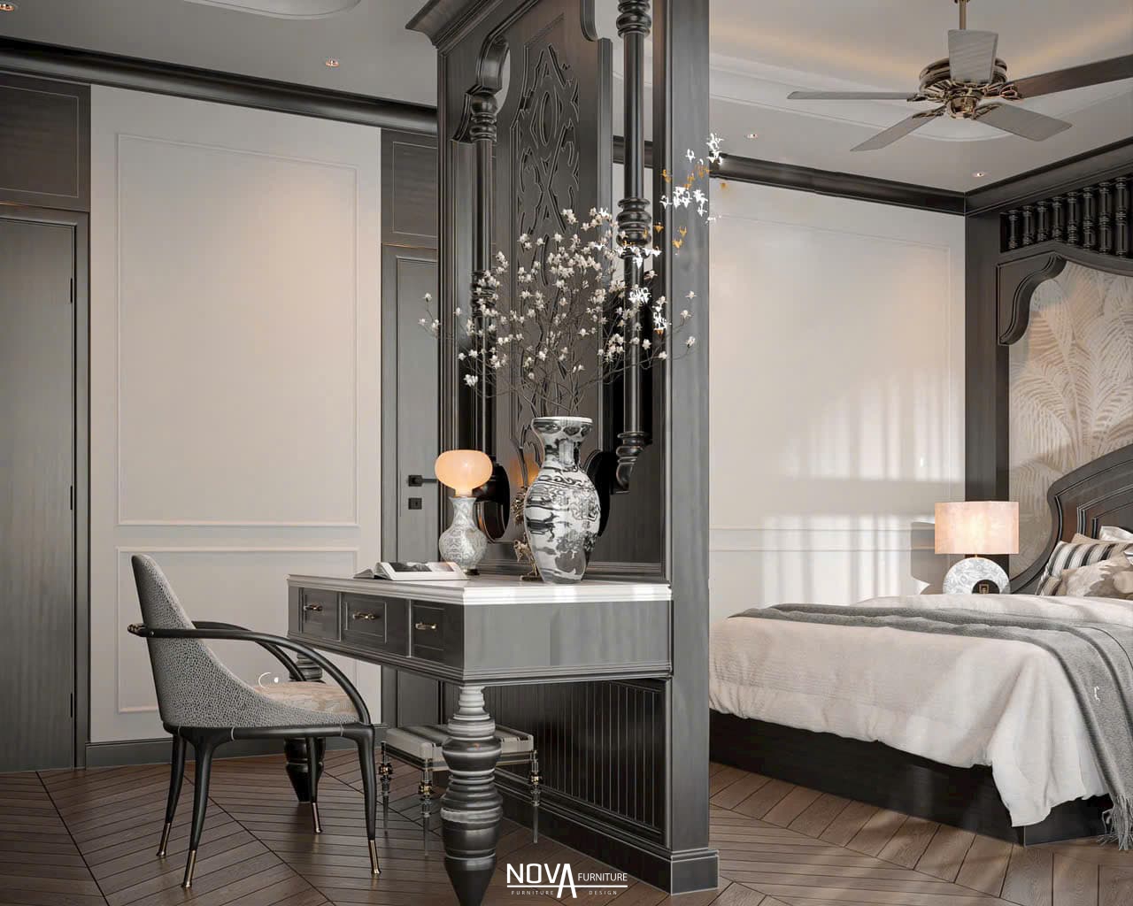 Thiết kế thi công nội thất căn hộ phong cách Indochine HCM