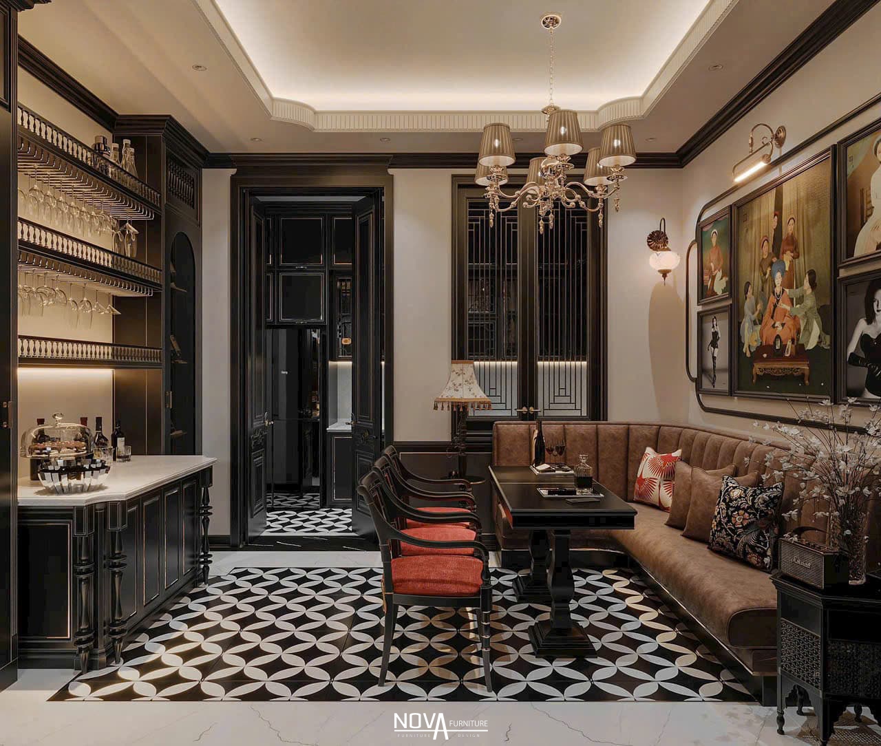 Thiết kế thi công nội thất căn hộ phong cách Indochine HCM