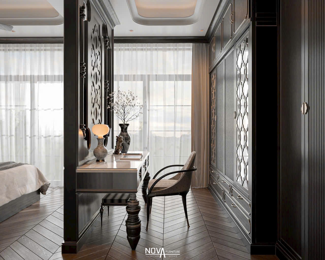 Thiết kế thi công nội thất căn hộ phong cách Indochine HCM
