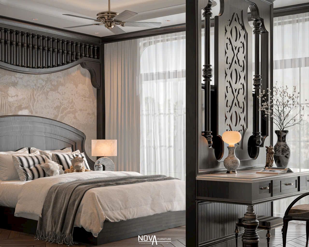 Thiết kế thi công nội thất căn hộ phong cách Indochine HCM