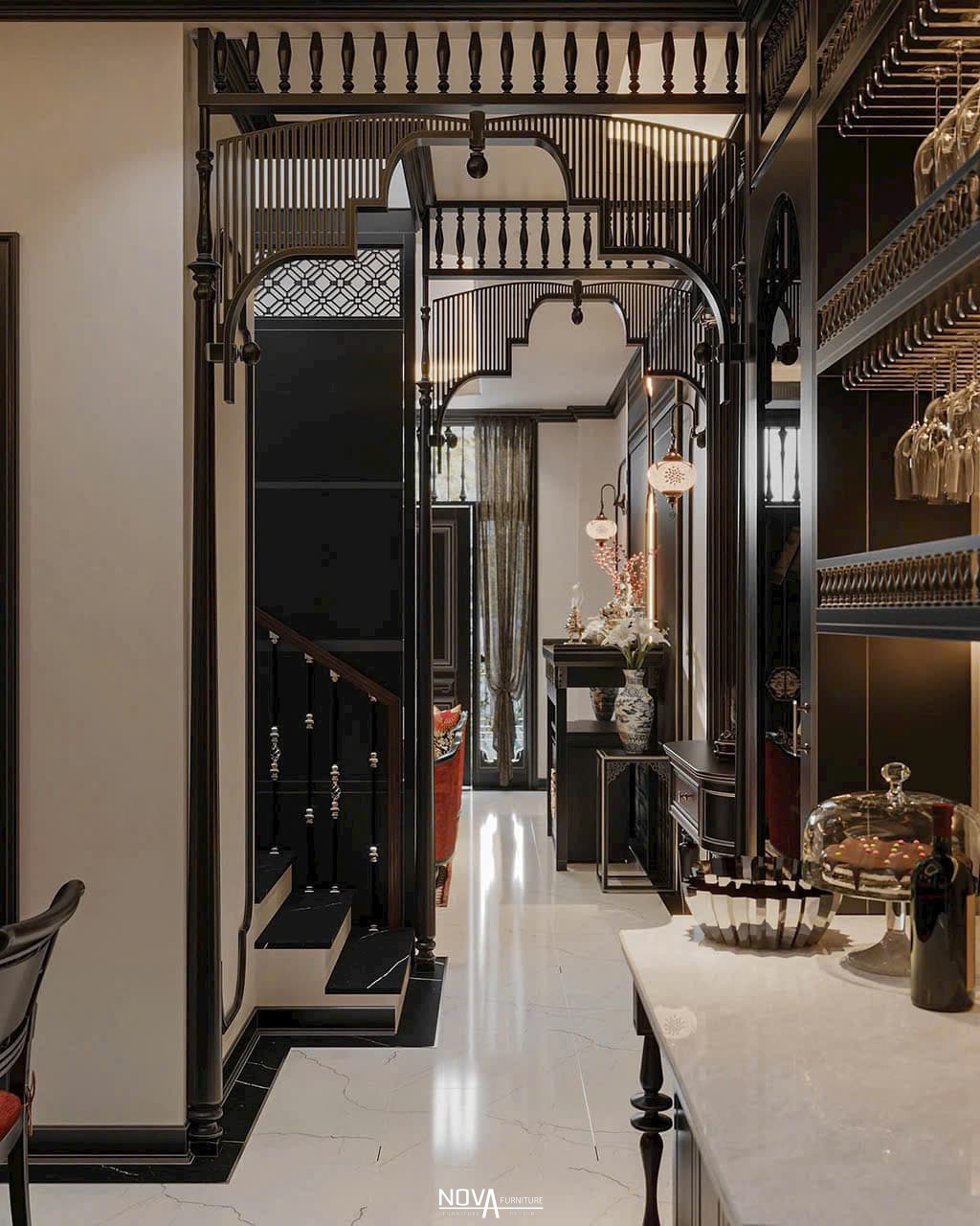 Thiết kế thi công nội thất căn hộ phong cách Indochine HCM