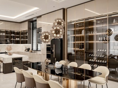 Tủ bếp cánh kính Luxury HCM