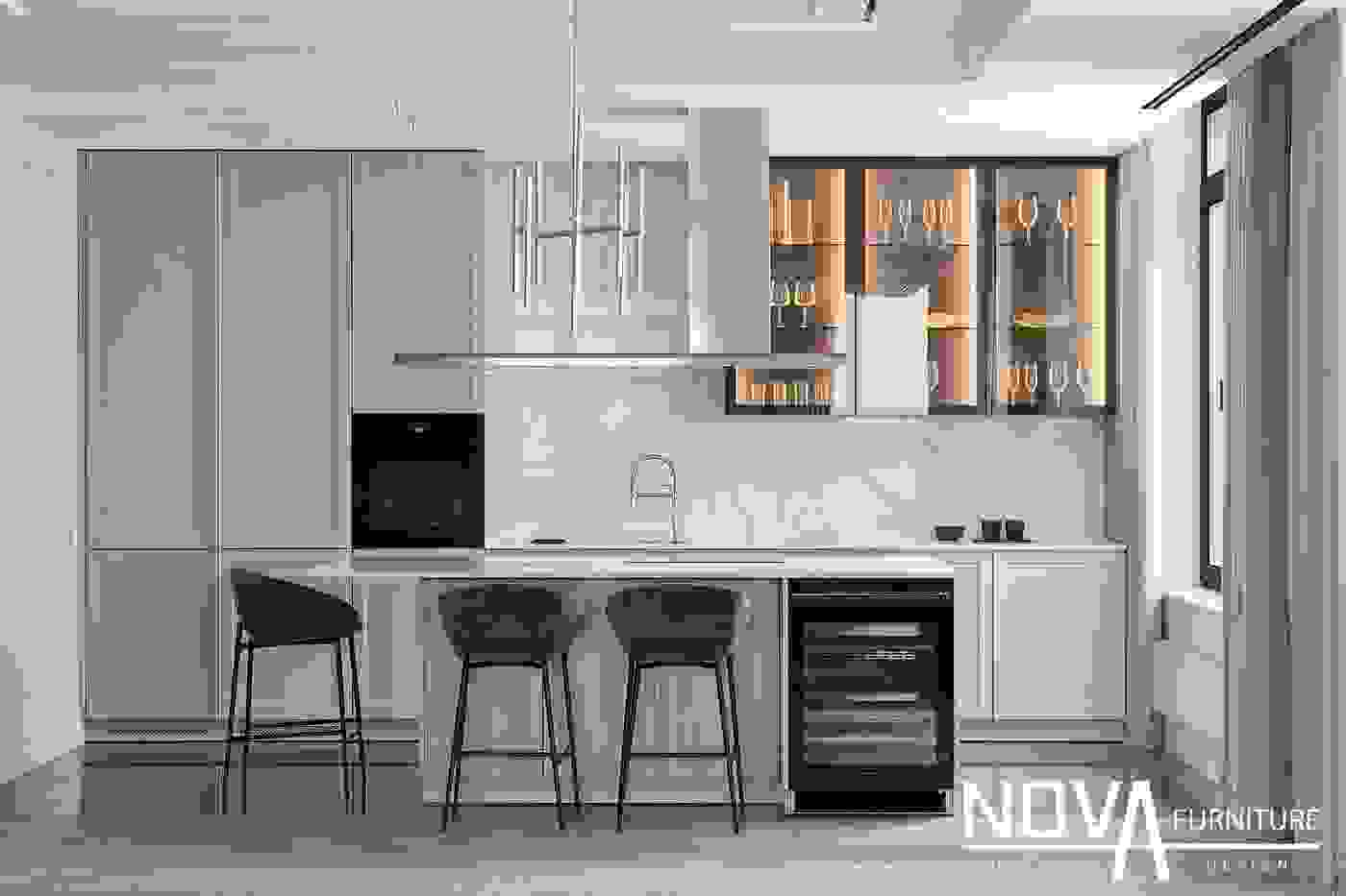 Thiết kế tủ bếp tân cổ điển