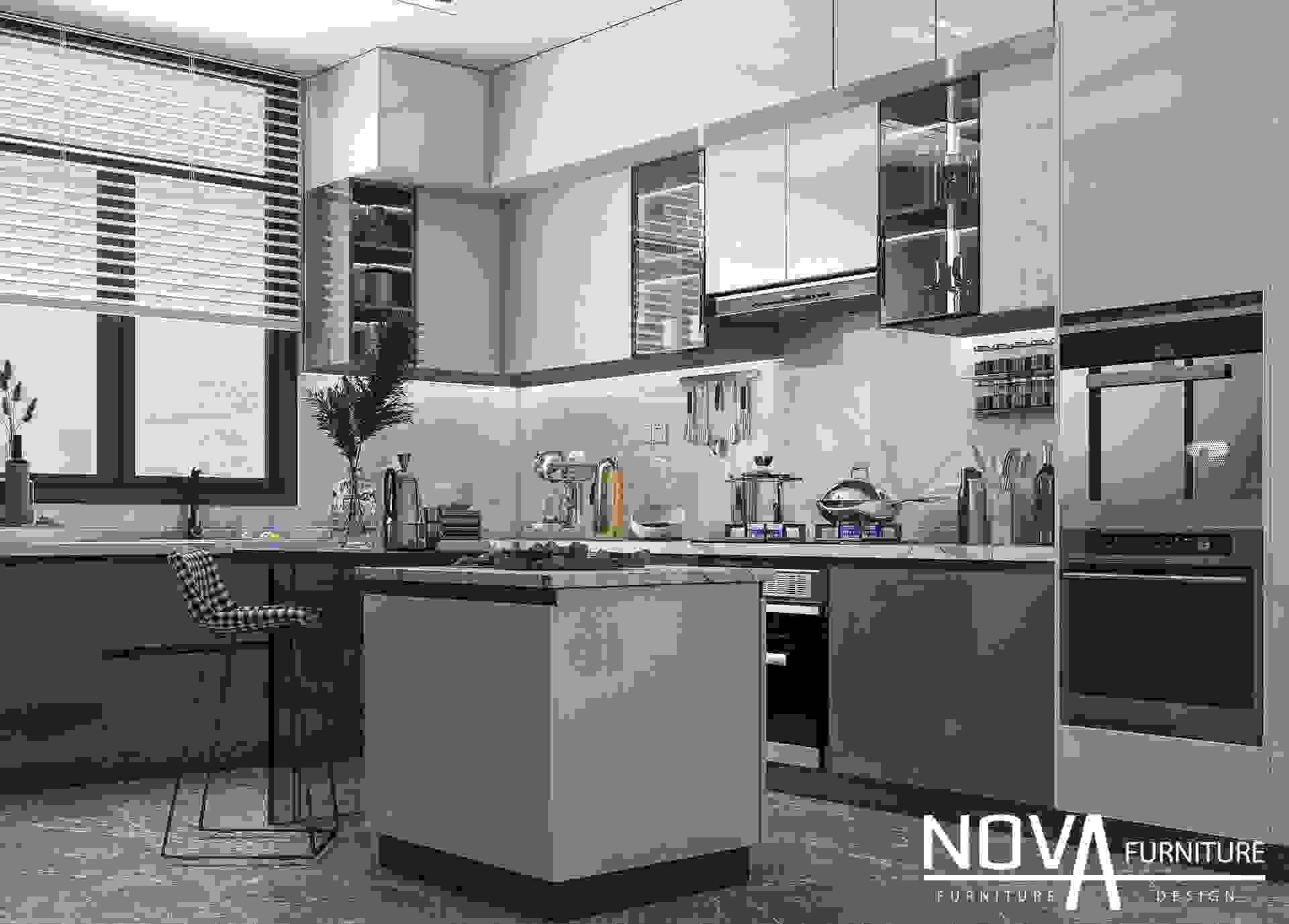 Thiết kế tủ bếp Acrylic