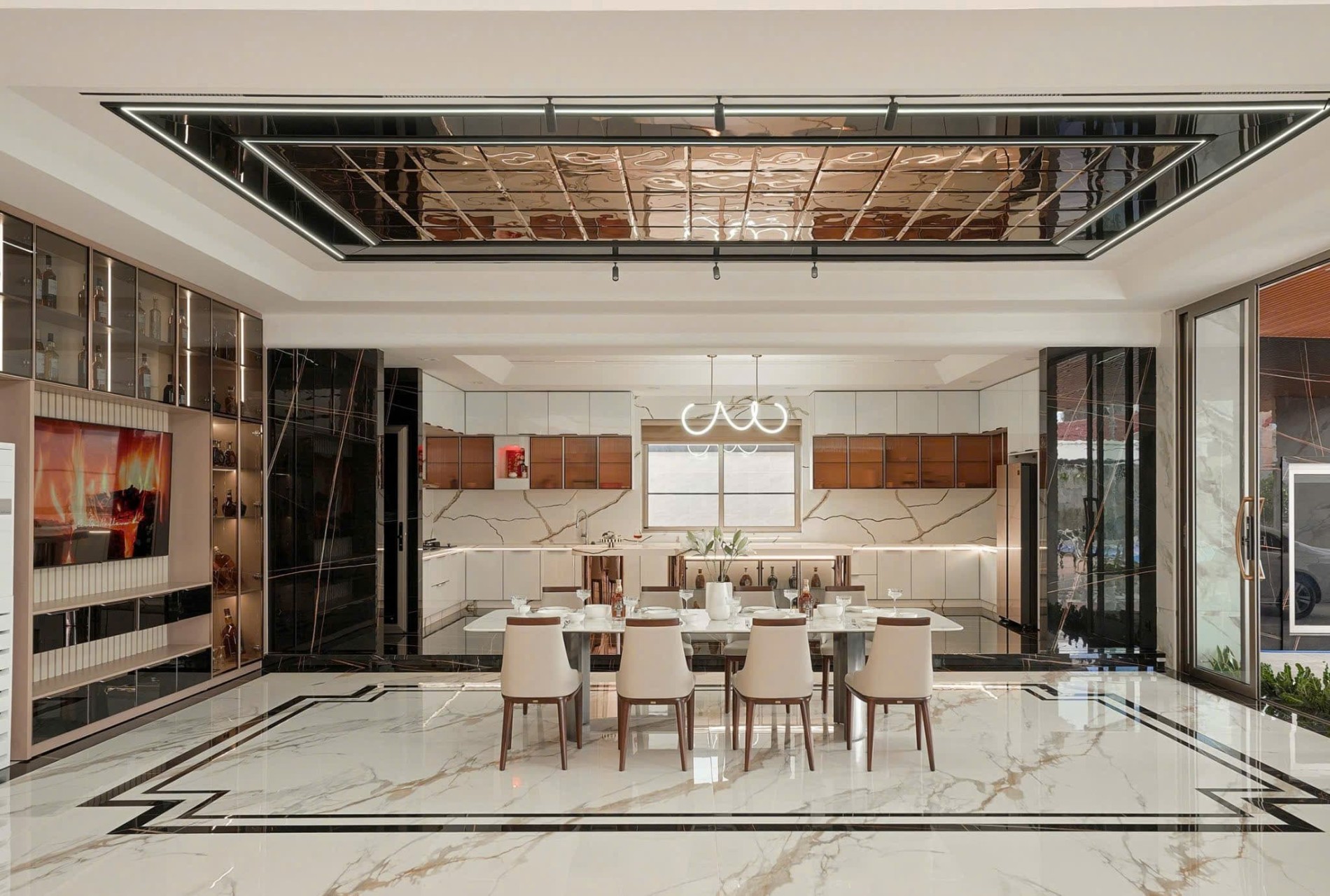 Tủ bếp hợp kim nhôm Luxury