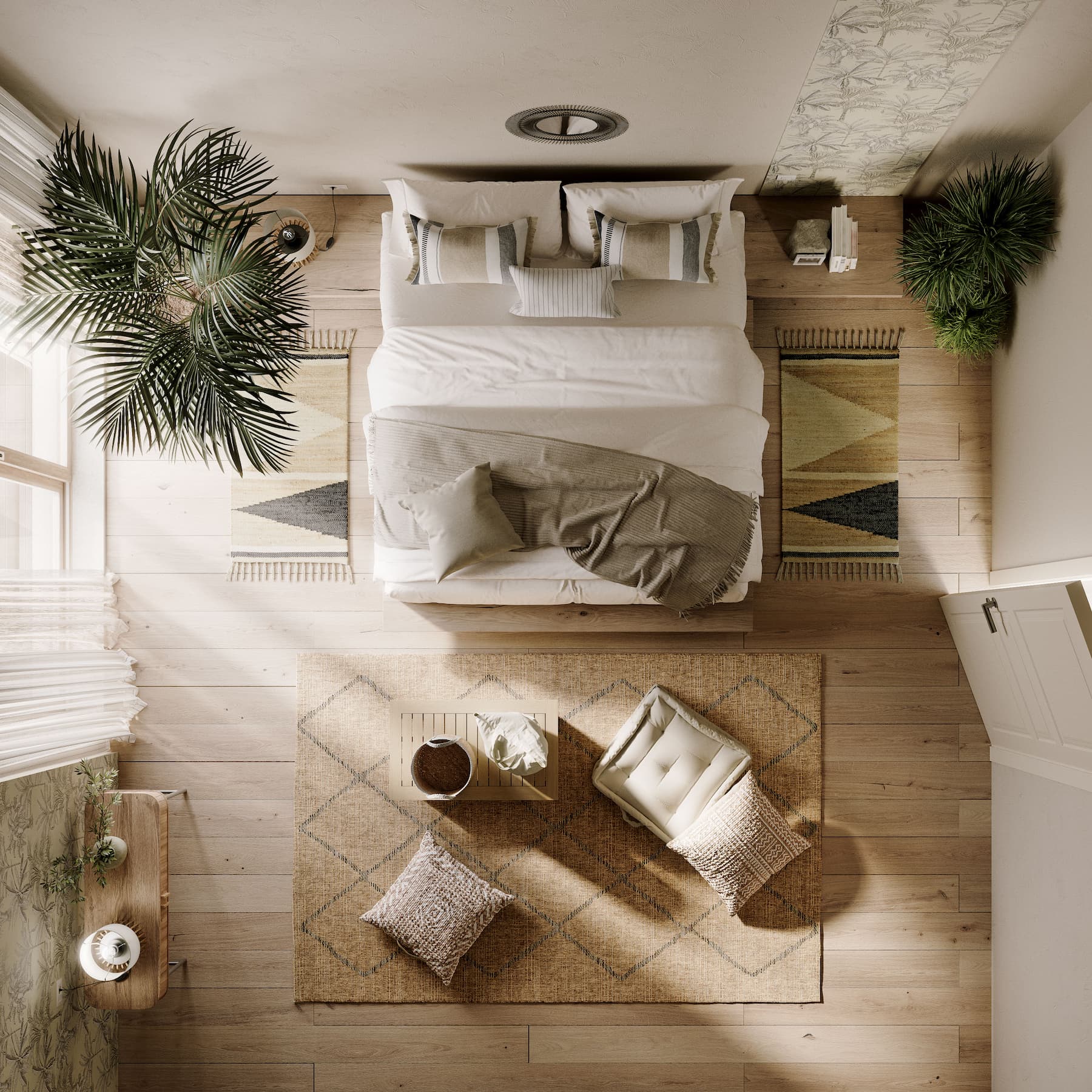 Nội thất nhà phố phong cách Bohemian Scandinavian