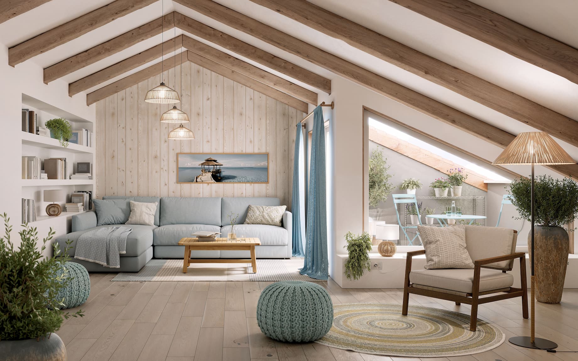 Nội thất nhà phố phong cách Bohemian Scandinavian