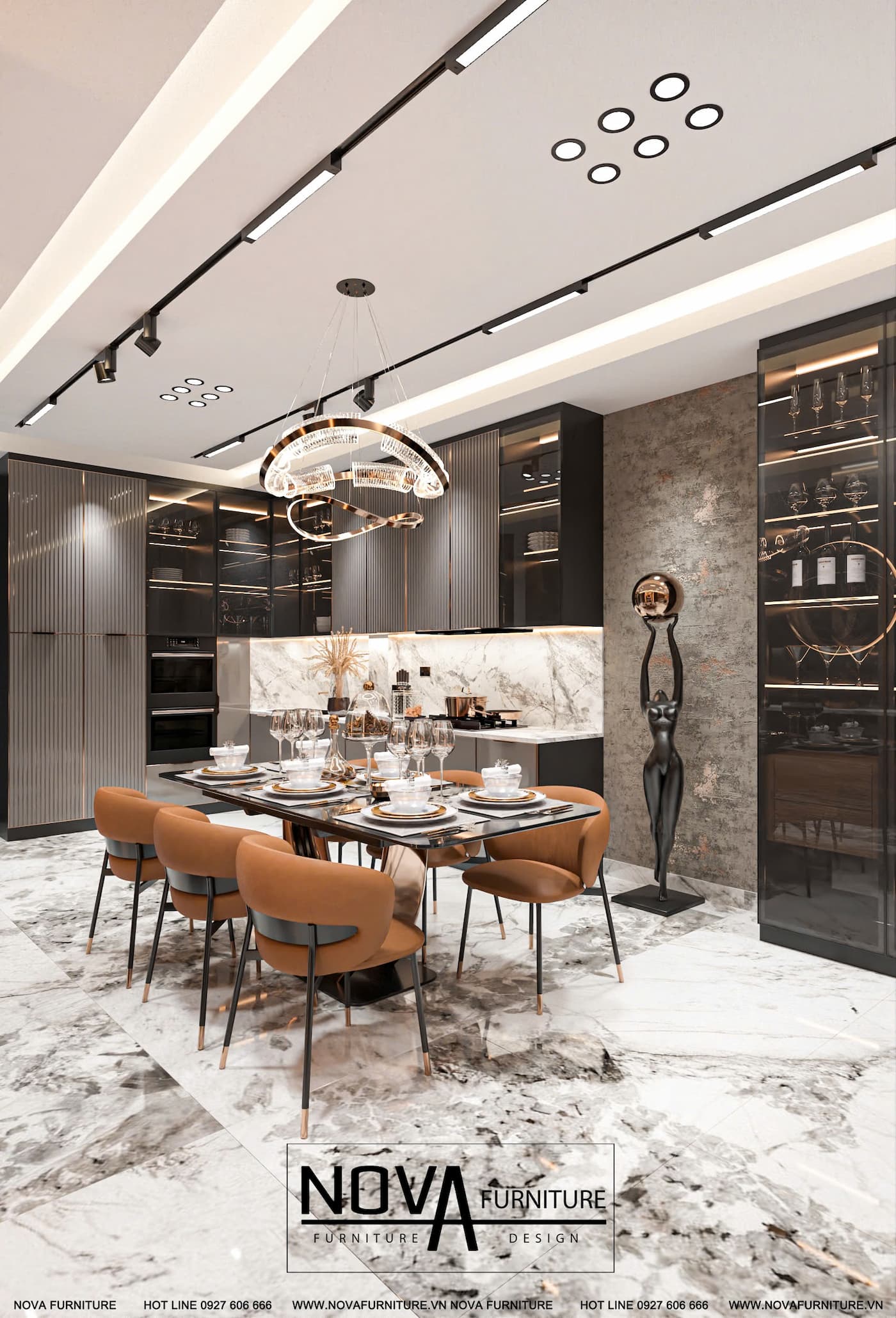 Nội thất nhà phố phong cách hiện đại HCM