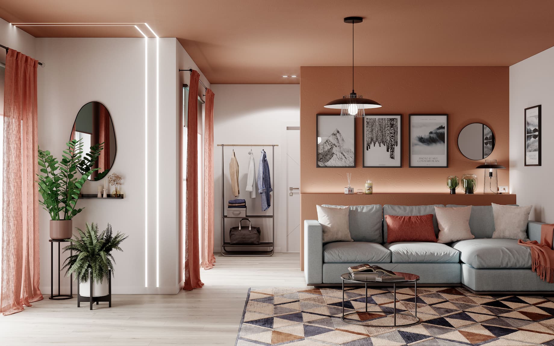 Nội thất nhà phố phong cách Retro hiện đại