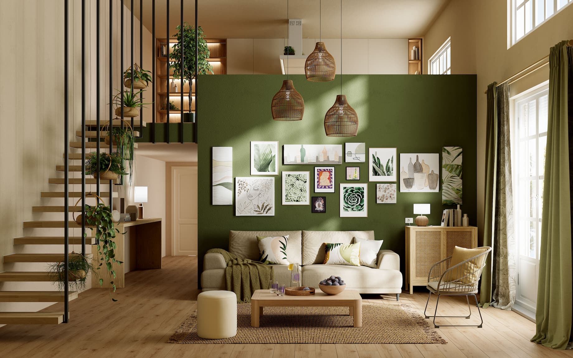 Nội thất nhà phố phong cách Retro hiện đại