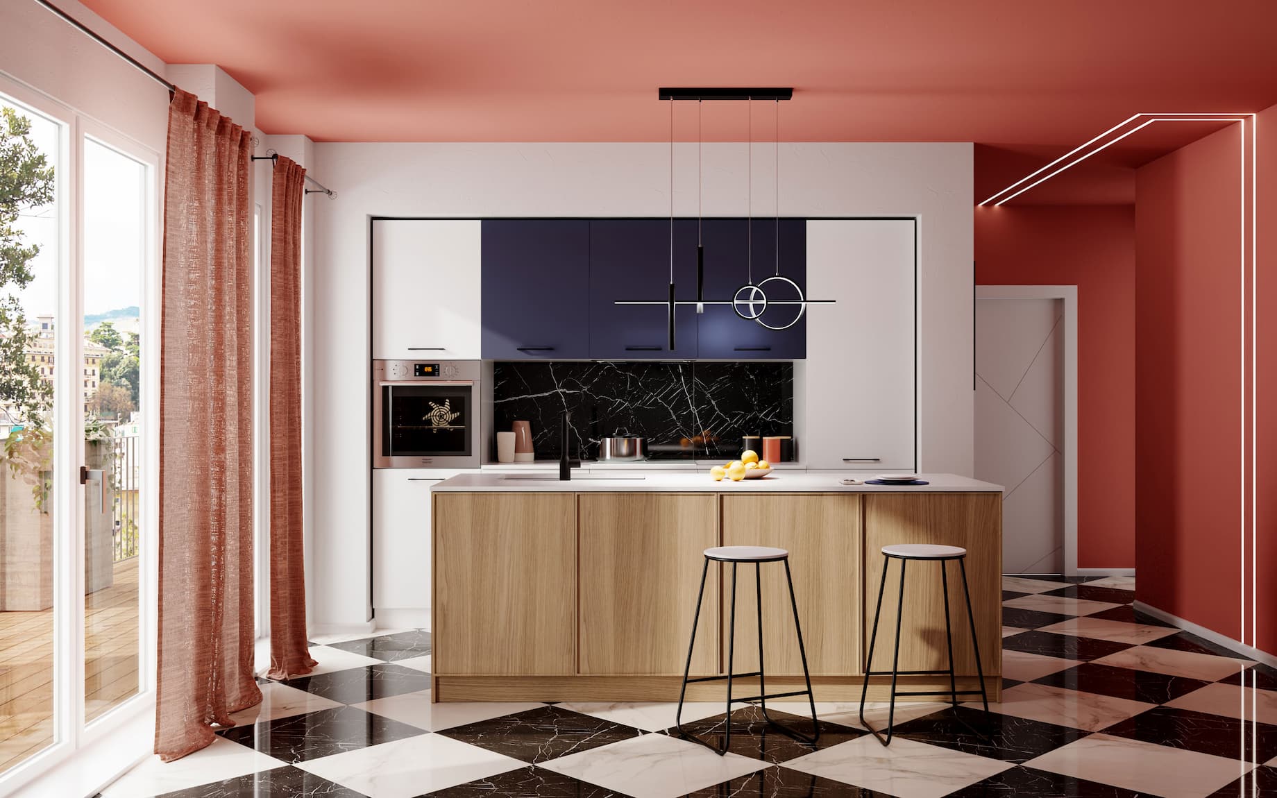 Nội thất nhà phố phong cách Retro hiện đại