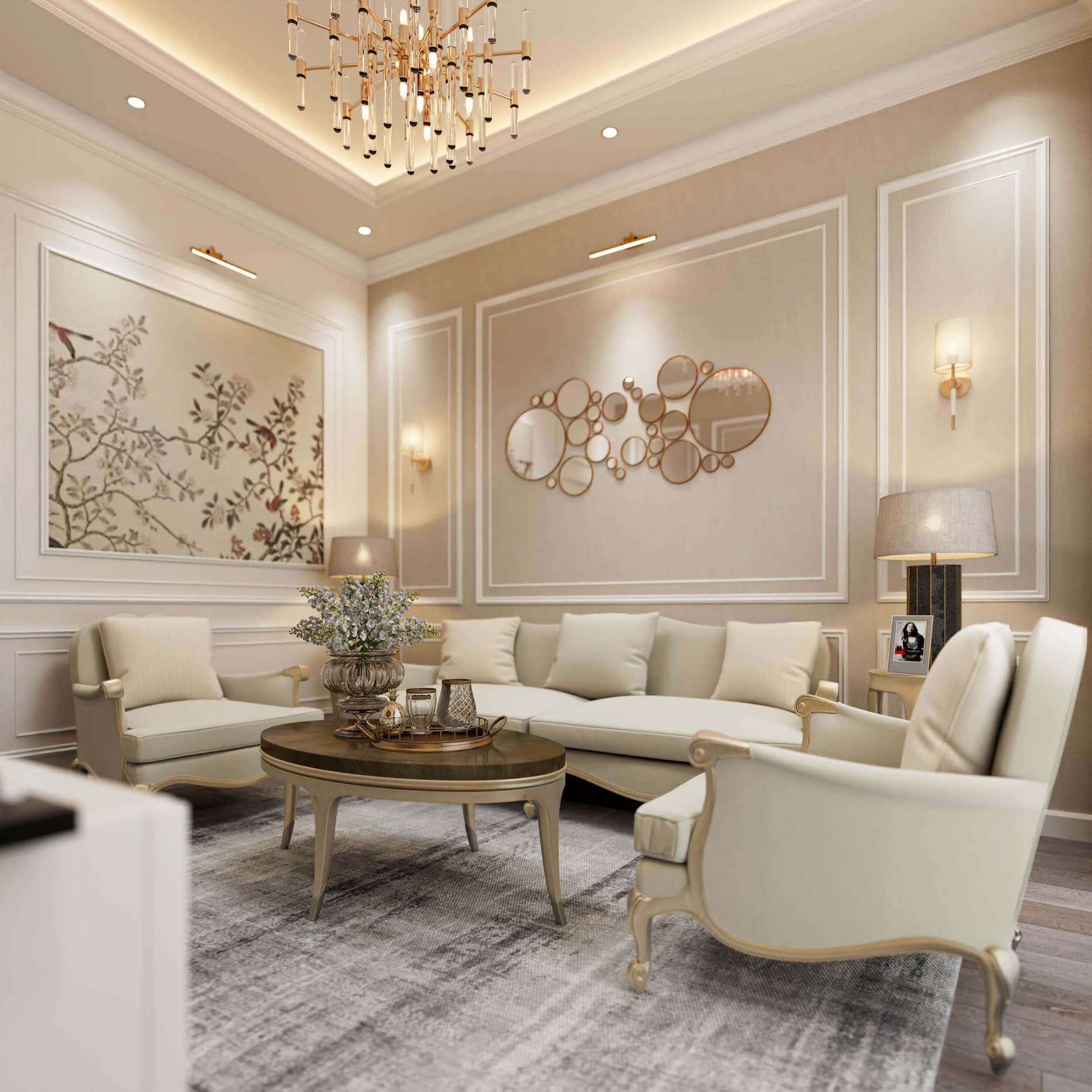 Nội thất nhà phố tân cổ điển Cần Thơ