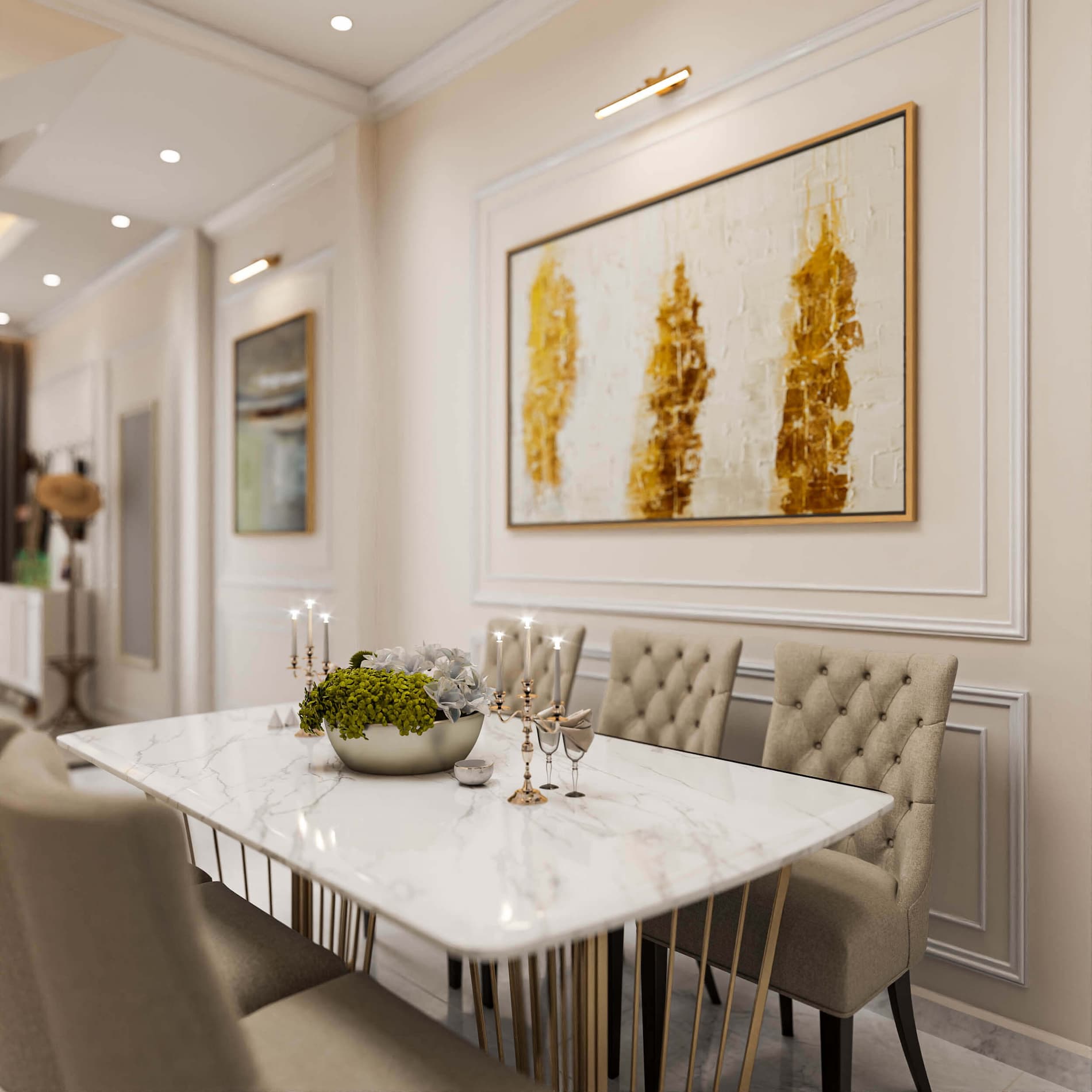 Nội thất nhà phố tân cổ điển Cần Thơ